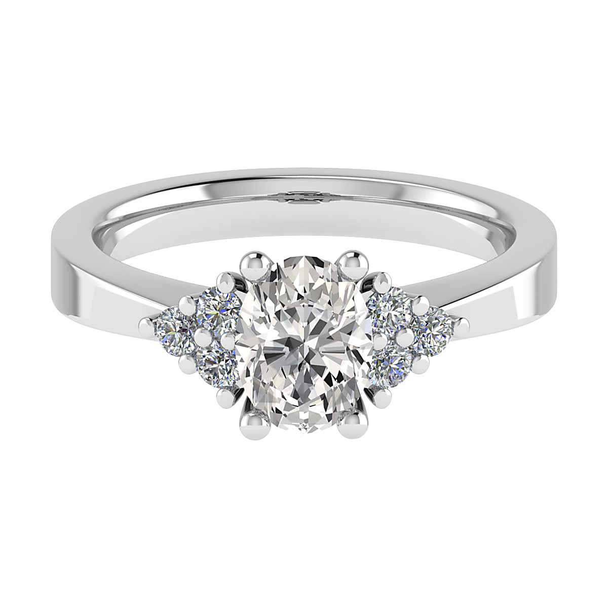 Three-Stone Oval Diamond Ring